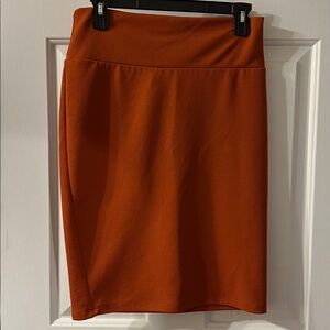 LulaRoe burnt Orange stretchy pencil skirt, size small